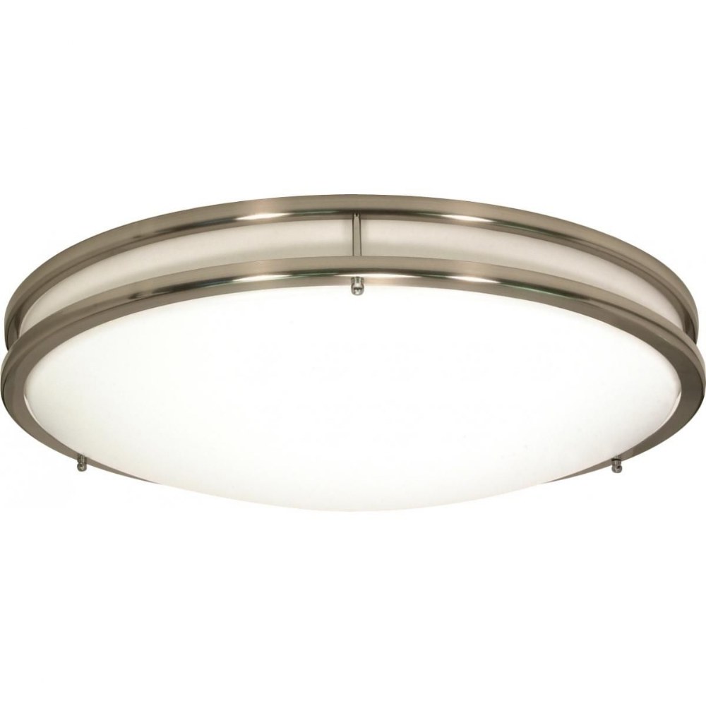 Nuvo Lighting-62/1035-Glamour-18W 1 LED Flush Mount-10 Inches Wide by 3.75 Inches High   Brushed Nickel Finish with White Acrylic Glass