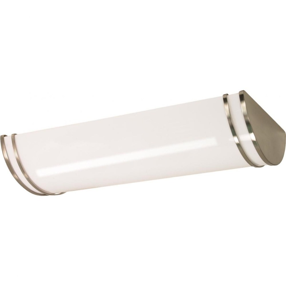 Nuvo Lighting-62/1039-Glamour-26W 1 LED Linear Flush Mount-12 Inches Wide by 4 Inches High   Brushed Nickel Finish with White Acrylic Glass