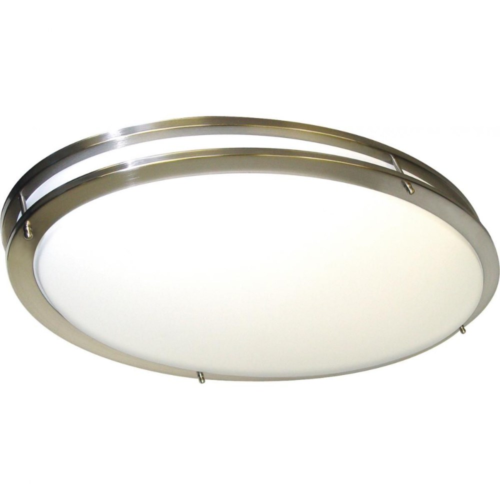 Nuvo Lighting-62/1041-Glamour-52W 2 LED Oval Flush Mount-18 Inches Wide by 4 Inches High   Brushed Nickel Finish with Frosted Glass