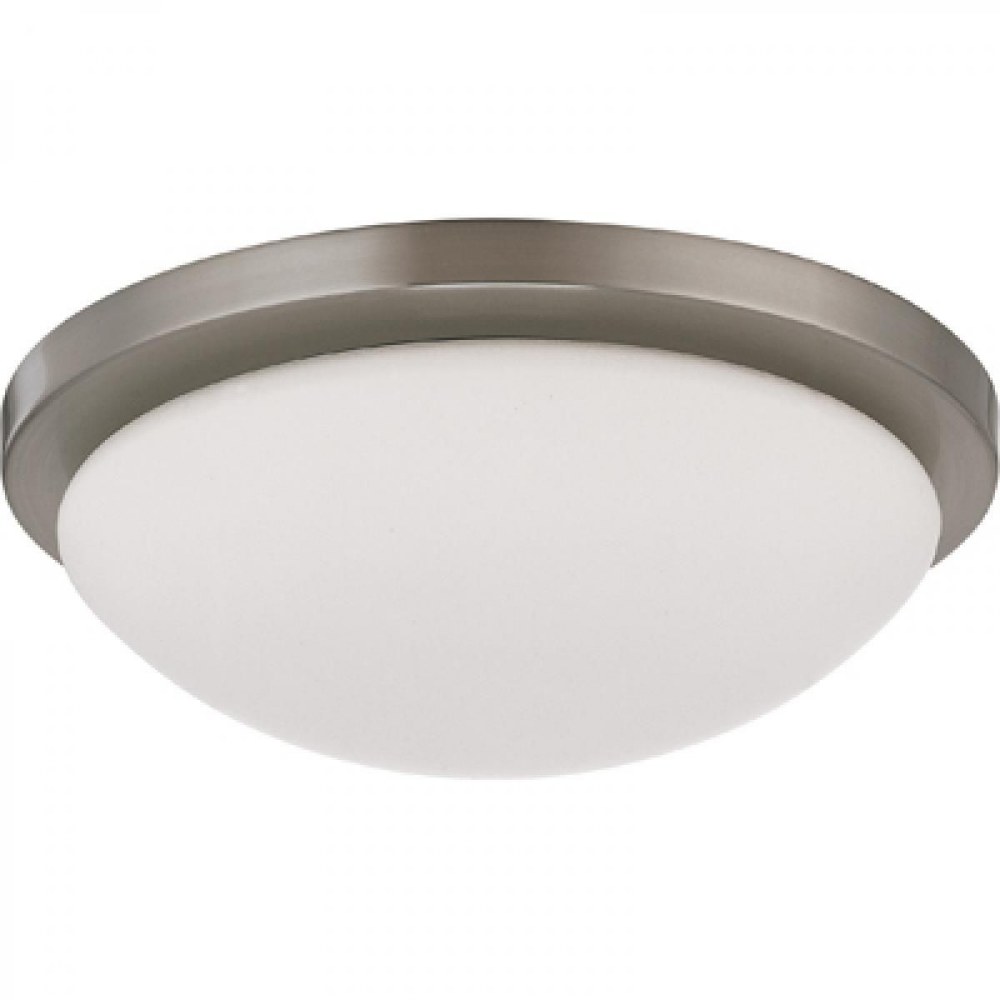 Nuvo Lighting-62/1042-Button-18W 1 LED Flush Mount-11 Inches Wide by 3.88 Inches High   Brushed Nickel Finish with Frosted Glass