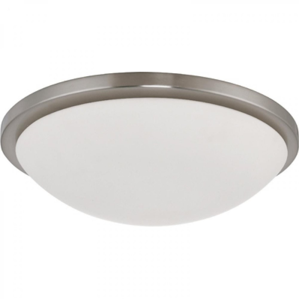 Nuvo Lighting-62/1044-Button-25W 1 LED Flush Mount-17 Inches Wide by 5 Inches High   Brushed Nickel Finish with Frosted Glass