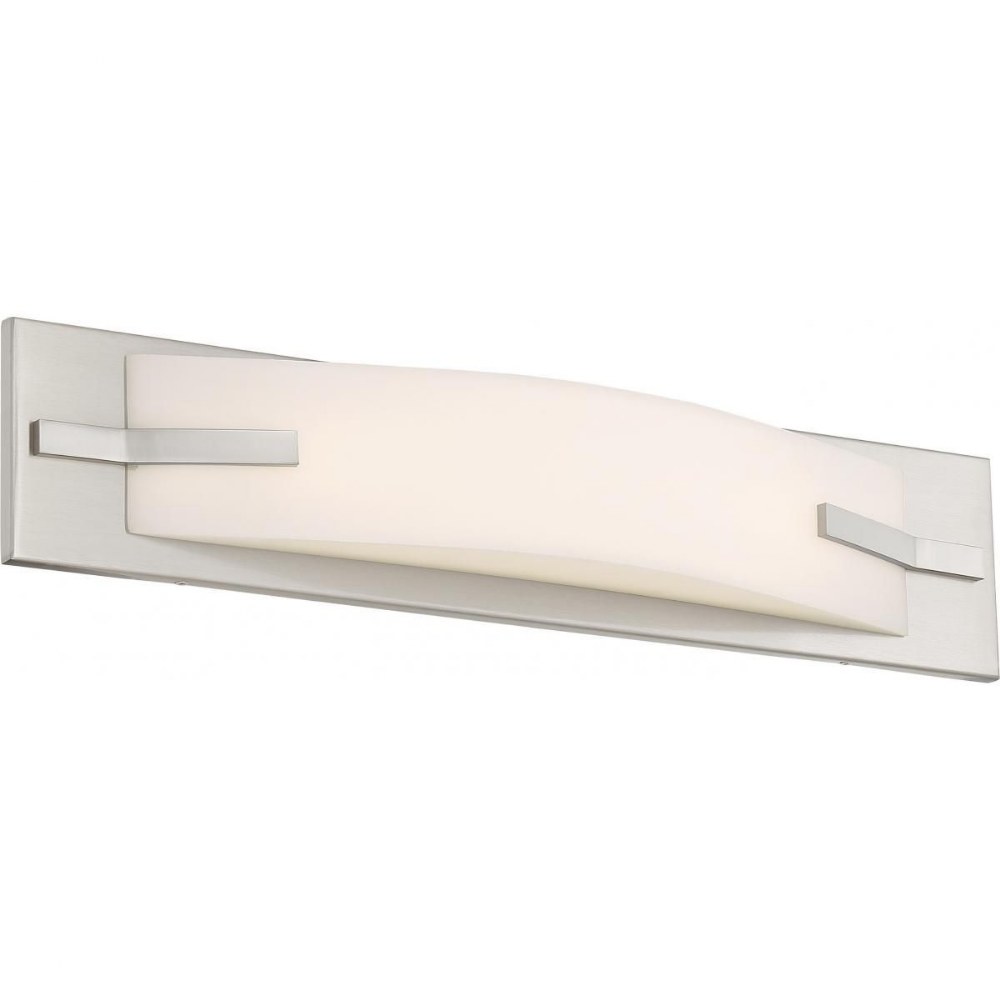 Nuvo Lighting-62/1081-Bow-13W 1 LED Bath Vantity-20 Inches Wide by 4.25 Inches High   Brushed Nickel Finish with White Acrylic Glass