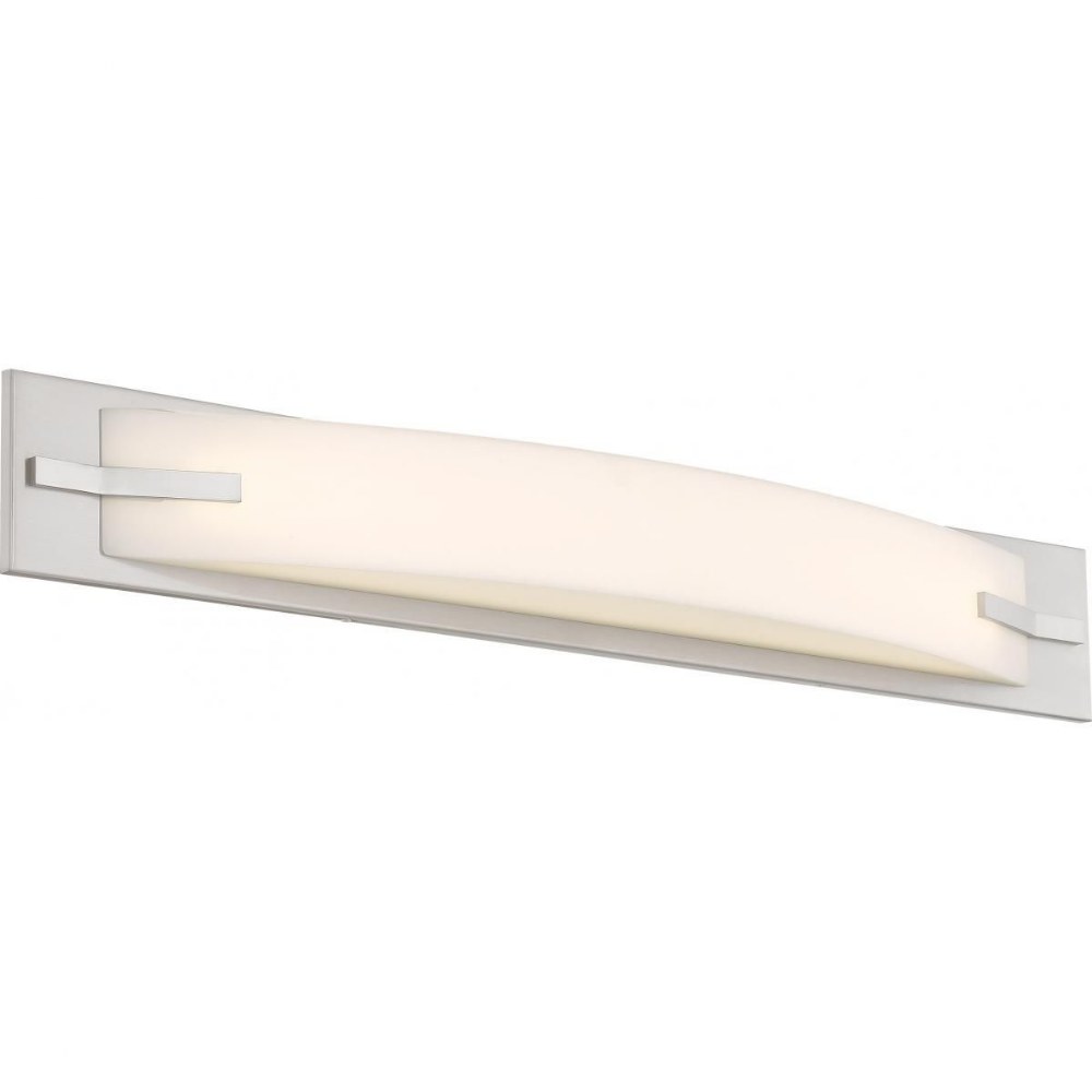 Nuvo Lighting-62/1082-Bow-26W 1 LED Bath Vantity-31 Inches Wide by 4.25 Inches High   Brushed Nickel Finish with White Acrylic Glass