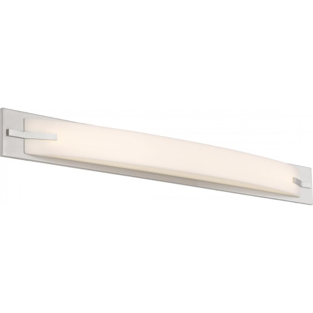 Nuvo Lighting-62/1083-Bow-39W 1 LED Bath Vantity-43 Inches Wide by 4.25 Inches High   Brushed Nickel Finish with White Acrylic Glass