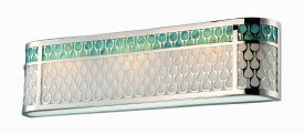 Nuvo Lighting-62/144-Raindrop-Three Module-Vanity-26.75 Inches Wide by 7 Inches High   Polished Nickel Finish w/White Lucite & Aquamarine