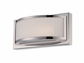 Nuvo Lighting-62/311-Mercer-One Light-Vanity-10 Inches Wide by 4.125 Inches High   Polished Nickel Finish with Frosted Glass