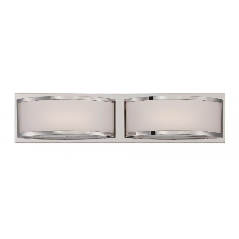 Nuvo Lighting-62/312-Mercer-Two Light-Vanity-20.5 Inches Wide by 4.125 Inches High   Polished Nickel Finish with Frosted Glass