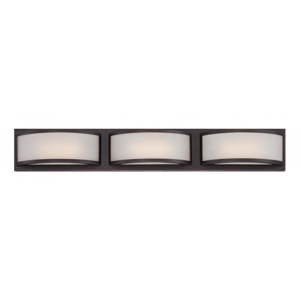 Nuvo Lighting-62/316-Mercer-Three Light-Vanity-27.875 Inches Wide by 4 Inches High   Georgetown Bronze Finish with Frosted Glass