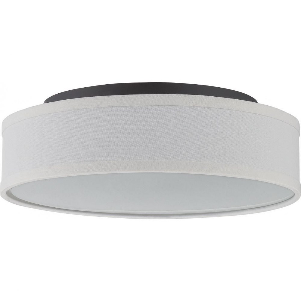 Nuvo Lighting-62/525-Heather-16W 1 LED Flush Mount-13 Inches Wide by 3.88 Inches High Aged Bronze  Polished Nickel Finish with Satin White Glass