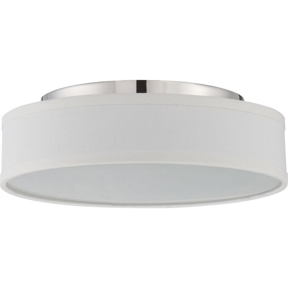 Nuvo Lighting-62/526-Heather-16W 1 LED Flush Mount-13 Inches Wide by 3.88 Inches High Polished Nickel  Polished Nickel Finish with Satin White Glass