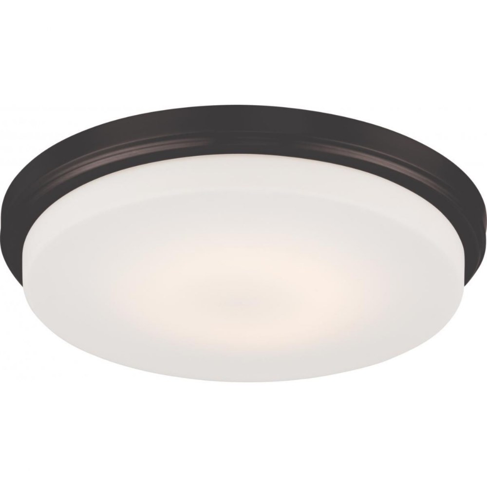 Nuvo Lighting-62/709-Dale-16W 1 LED Flush Mount-13 Inches Wide by 2 Inches High Aged Bronze  Aged Bronze Finish with Opal Frosted Glass