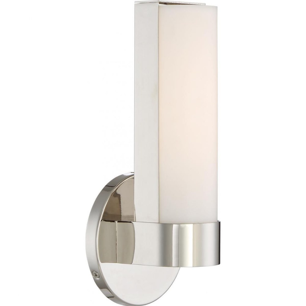 Nuvo Lighting-62/721-Bond-10W 1 LED Bath Vanity-6 Inches Wide by 9.5 Inches High Polished Nickel  Aged Bronze Finish with White Acrylic Glass