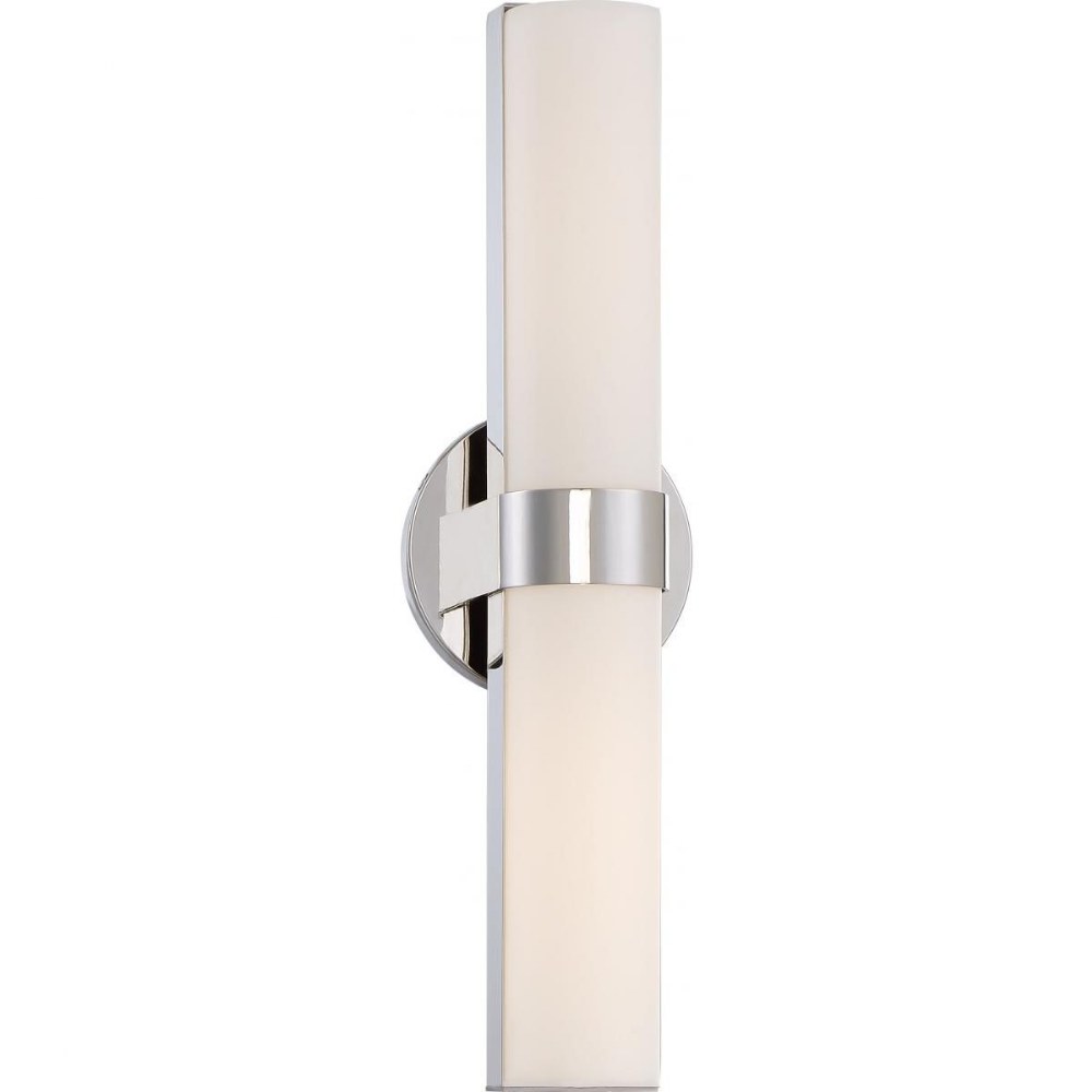 Nuvo Lighting-62/722-Bond-20W 2 LED Bath Vanity-6 Inches Wide by 17.5 Inches High Polished Nickel  Aged Bronze Finish with White Acrylic Glass