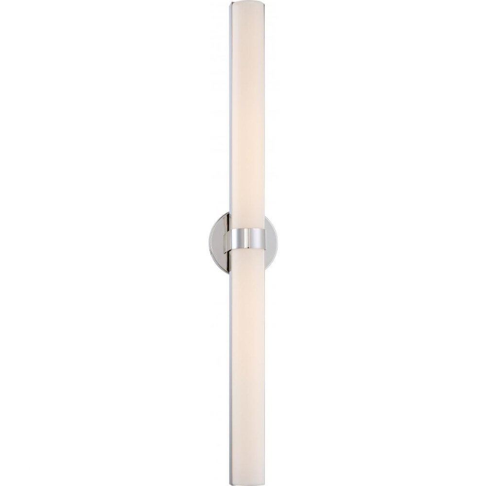 Nuvo Lighting-62/724-Bond-36W 2 LED Bath Vanity-6 Inches Wide by 37.38 Inches High Polished Nickel  Aged Bronze Finish with White Acrylic Glass