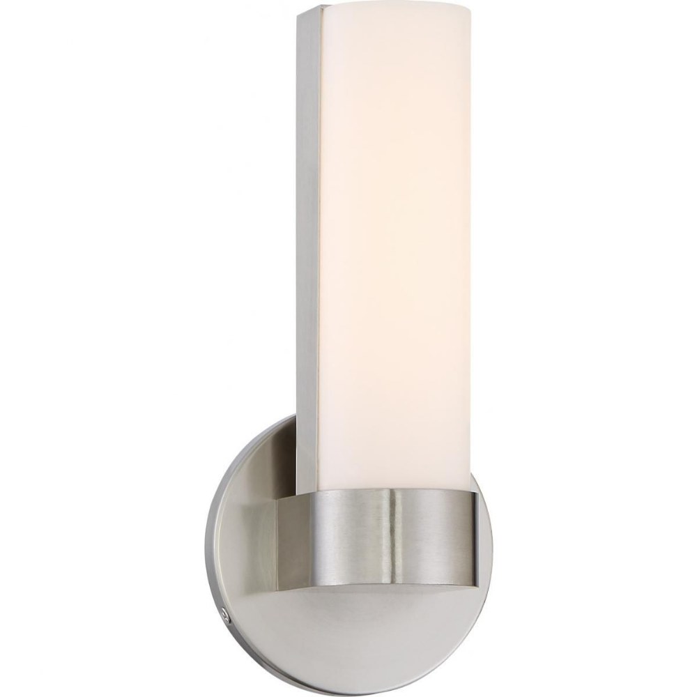 Nuvo Lighting-62/731-Bond-10W 1 LED Bath Vanity-6 Inches Wide by 9.5 Inches High Brushed Nickel  Aged Bronze Finish with White Acrylic Glass