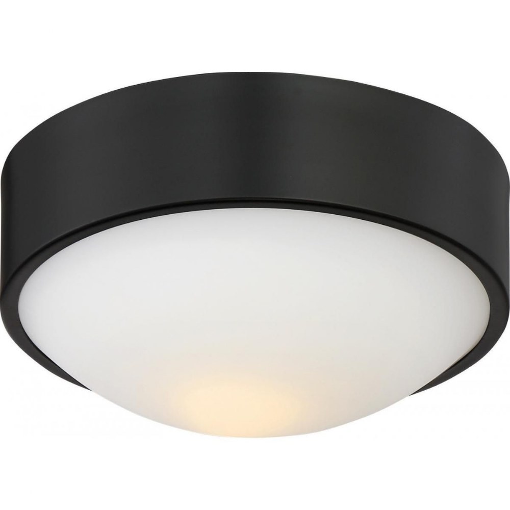 Nuvo Lighting-62/773-Perk-16W 1 LED Flush Mount-9 Inches Wide by 4 Inches High   Aged Bronze Finish with White Glass