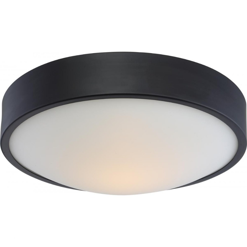 Nuvo Lighting-62/776-Perk-16W 1 LED Flush Mount-13 Inches Wide by 4 Inches High   Aged Bronze Finish with White Glass