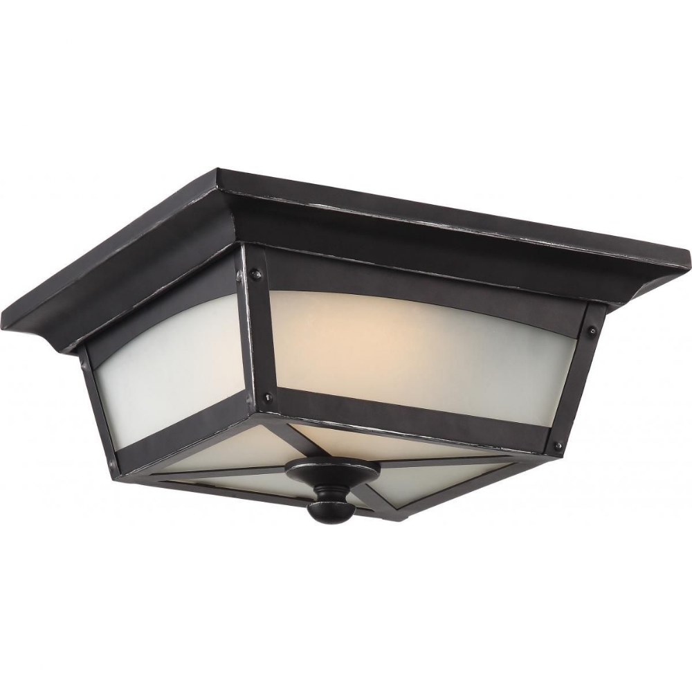 Nuvo Lighting-62/823-Essex-18W 1 LED Flush Mount-11 Inches Wide by 5.25 Inches High   Sterling Black Finish with Etched Glass