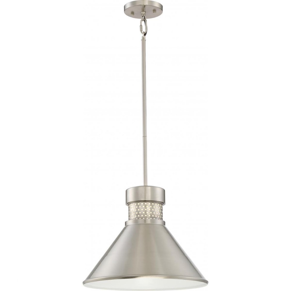 Nuvo Lighting-62/852-Doral-15W 1 LED Large Pendant-14 Inches Wide by 11 Inches High Brushed Nickel/White  Dark Bronze/Copper Finish