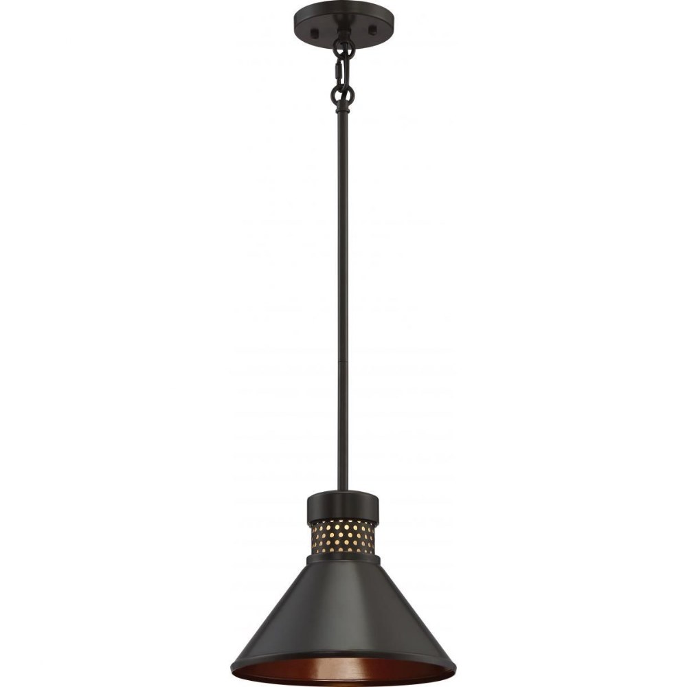 Nuvo Lighting-62/856-Doral-12W 1 LED Small Pendant-10 Inches Wide by 8 Inches High   Dark Bronze/Copper Finish