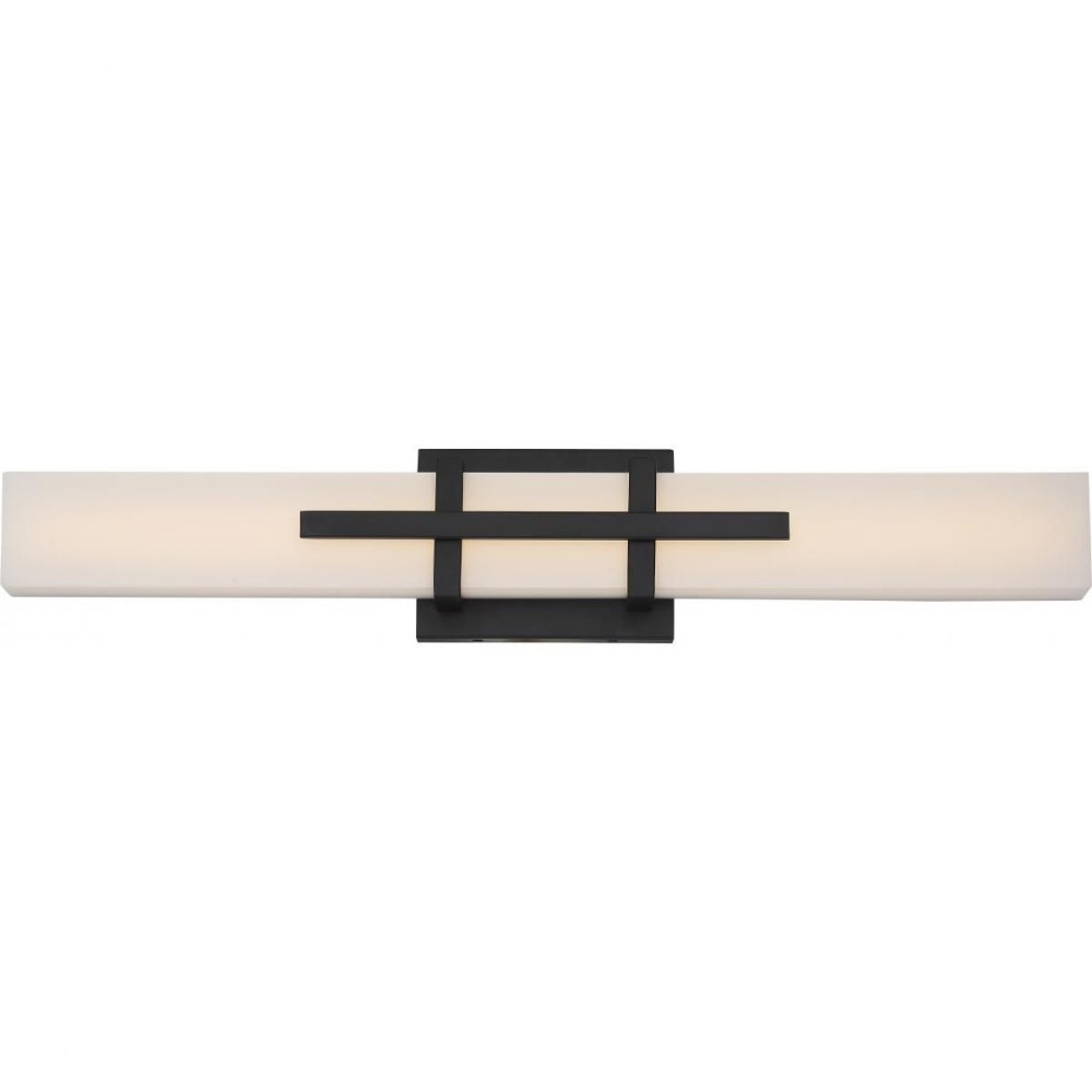 Nuvo Lighting-62/874-Grill-26W 1 LED Wall Sconce-4 Inches Wide by 24 Inches High Aged Bronze  Aged Bronze Finish with White Acrylic Glass