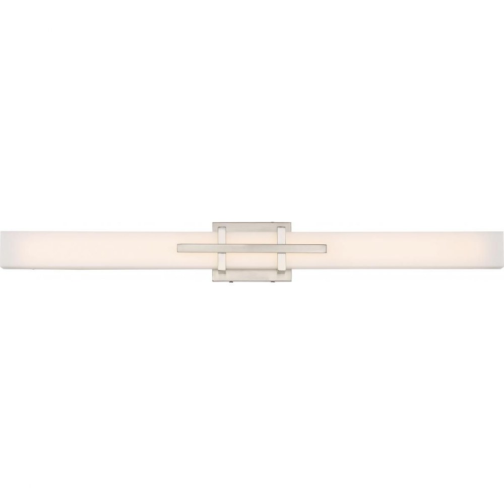 Nuvo Lighting-62/875-Grill-39W 1 LED Wall Sconce-4 Inches Wide Polished Nickel  Aged Bronze Finish with White Acrylic Glass