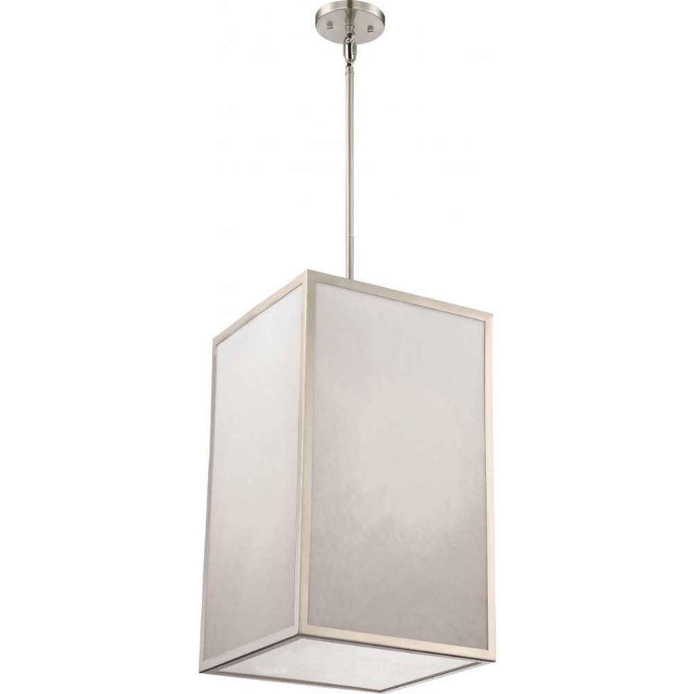 Nuvo Lighting-62/894-Crate-32W 1 LED Pendant-14 Inches Wide by 22 Inches High   Brushed Nickel Finish with Gray Marbleized Glass