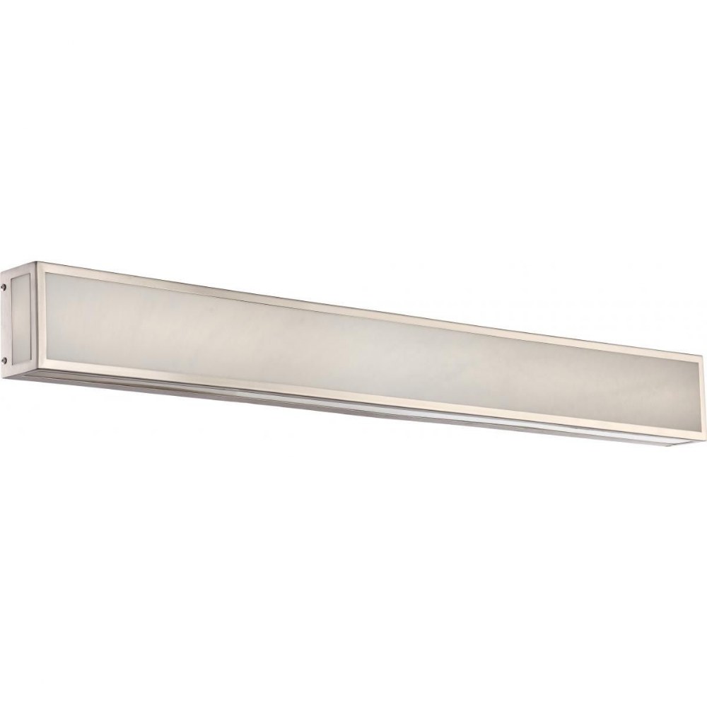 Nuvo Lighting-62/897-Crate-26W 1 LED Bath Vanity-36 Inches Wide by 5 Inches High   Brushed Nickel Finish with Gray Marbleized Glass