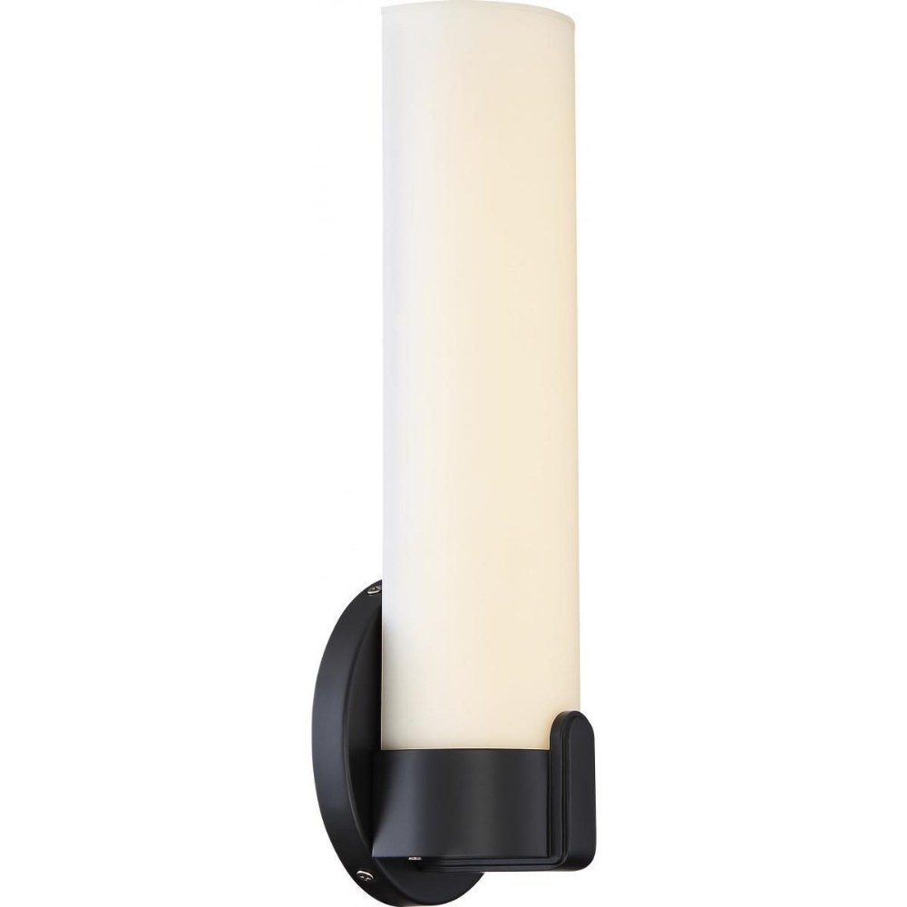 Nuvo Lighting-62/923-Loop - 4 Inch 13W 1 LED Wall Sconce   Aged Bronze Finish with White Acrylic Glass