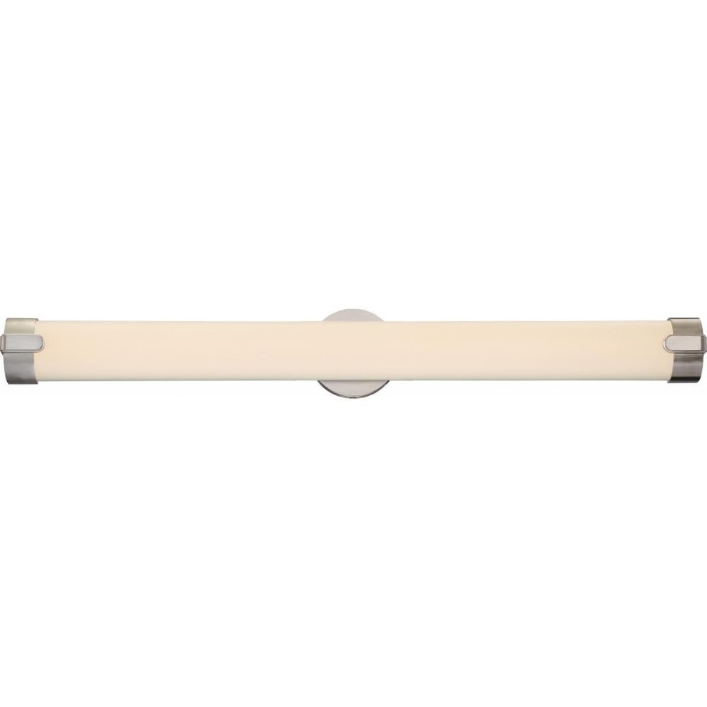 Nuvo Lighting-62/925-Loop-39W 1 LED Wall Sconce-4 Inches Wide Brushed Nickel  Aged Bronze Finish with White Acrylic Glass