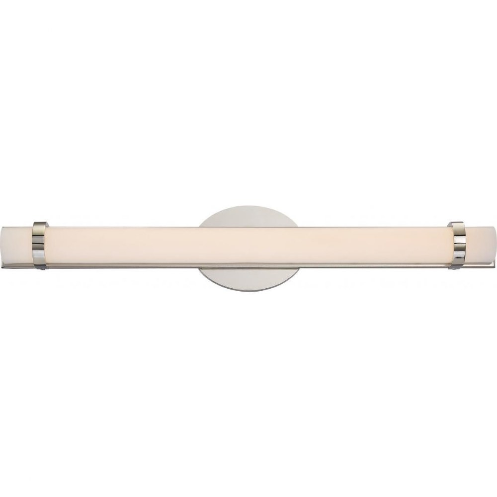 Nuvo Lighting-62/932-Slice - 24 Inch 26W 1 LED Wall Sconce   Polished Nickel Finish with White Acrylic Glass