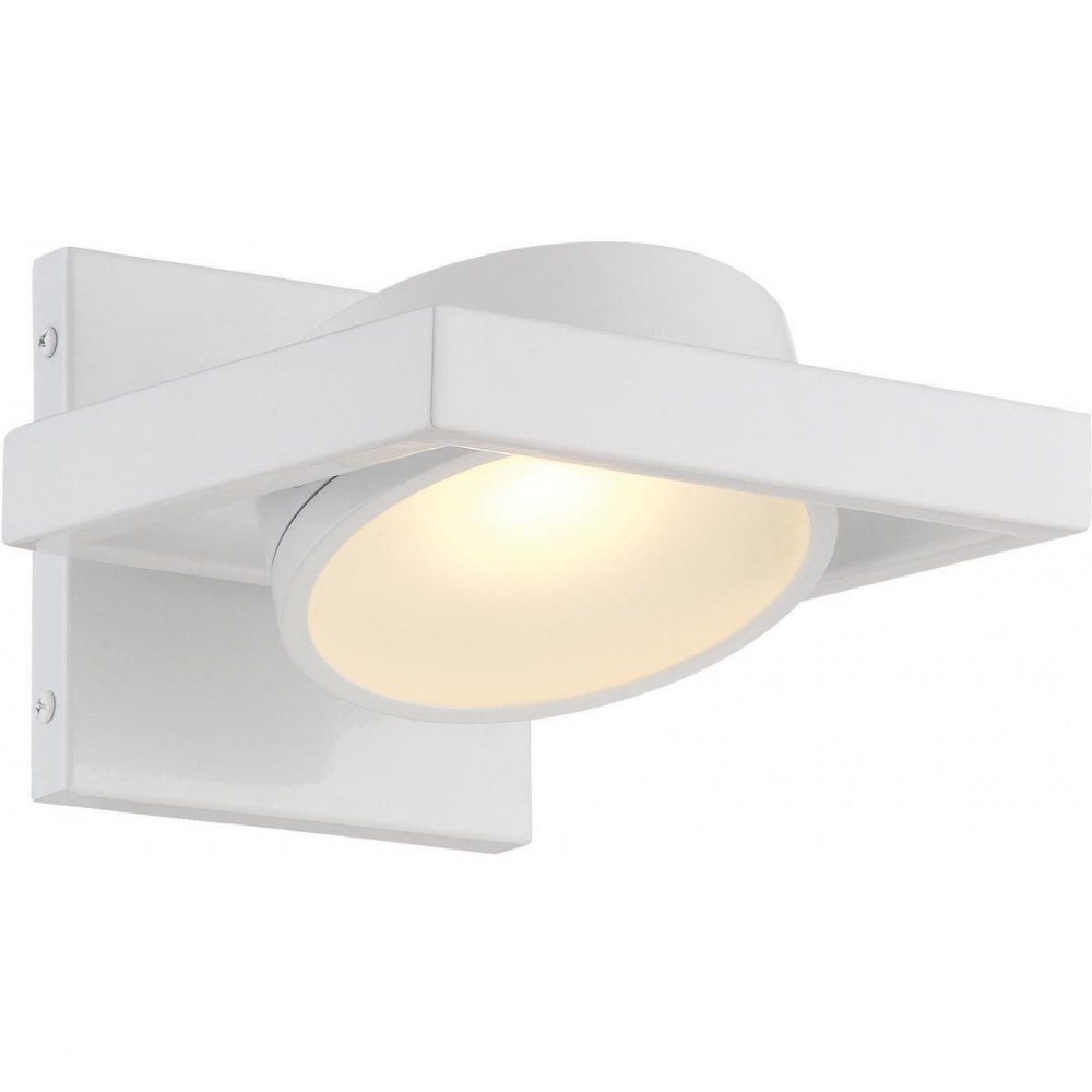 Nuvo Lighting-62/992-Hawk-15W 1 LED Pivoting Head Wall Sconce-6.5 Inches Wide by 5 Inches High White  Brushed Nickel Finish