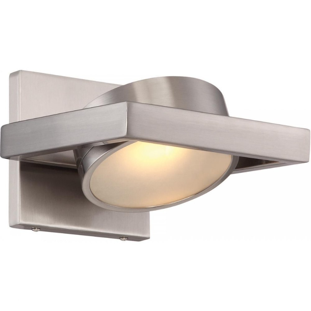 Nuvo Lighting-62/994-Hawk-15W 1 LED Pivoting Head Wall Sconce-6.5 Inches Wide by 5 Inches High Brushed Nickel  Brushed Nickel Finish