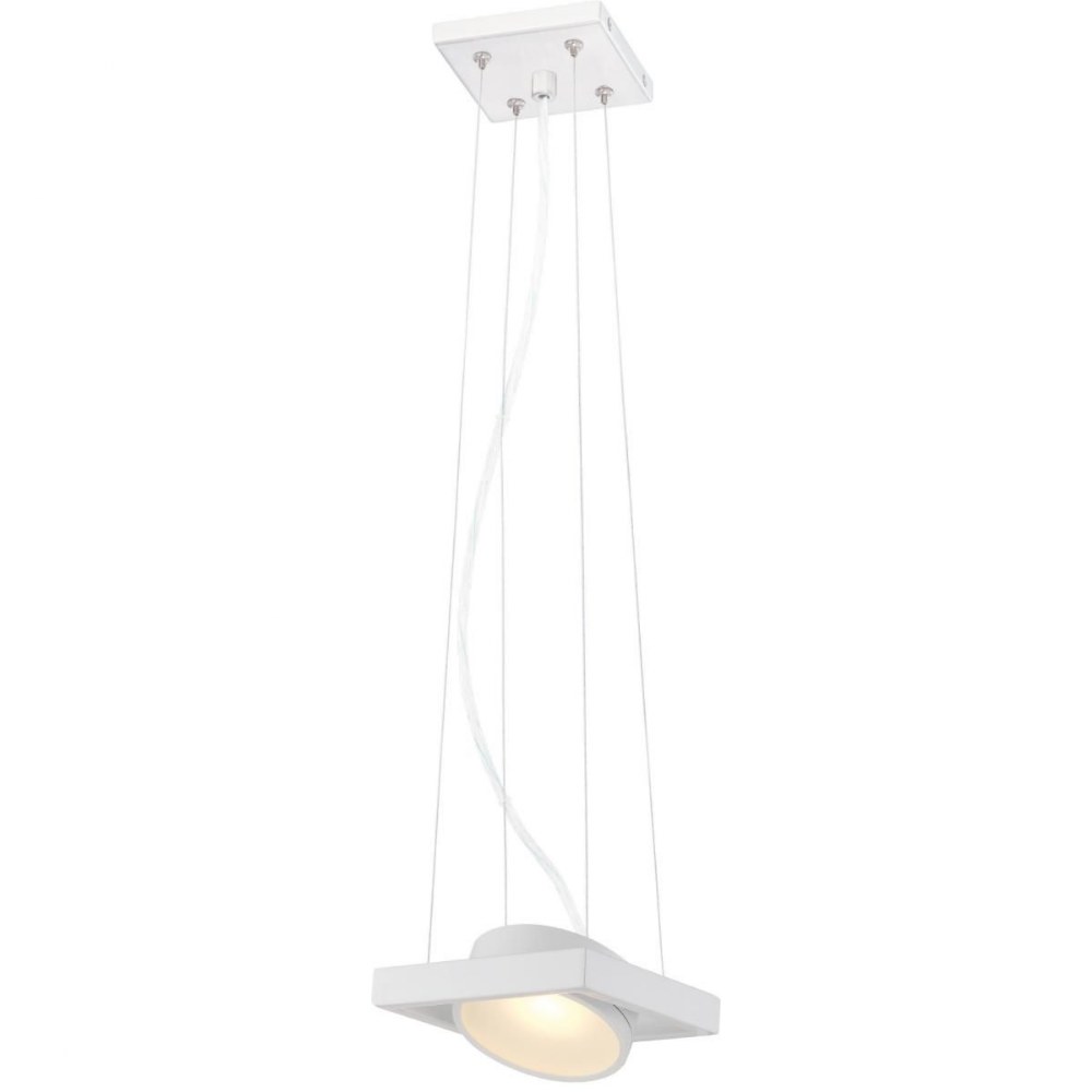 Nuvo Lighting-62/995-Hawk-15W 1 LED Pivoting Head Pendant-6.5 Inches Wide by 2.5 Inches High White  Brushed Nickel Finish