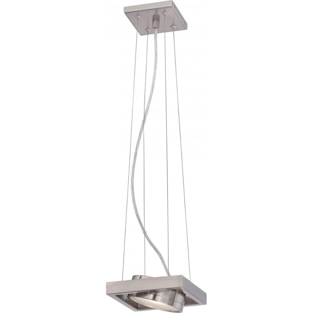 Nuvo Lighting-62/997-Hawk-15W 1 LED Pivoting Head Pendant-6.5 Inches Wide by 2.5 Inches High Brushed Nickel  Brushed Nickel Finish