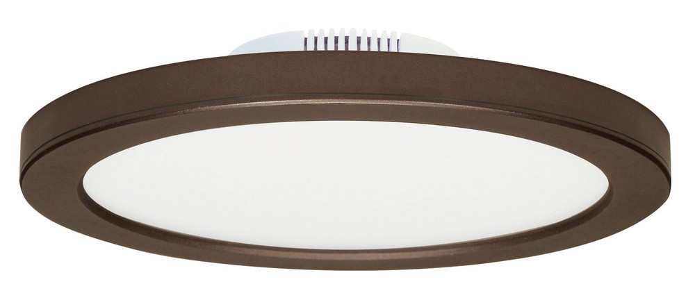 Nuvo Lighting-S9885-12W LED Round Flush Mount-7 Inches Wide Bronze  Bronze Finish with Frosted White Glass