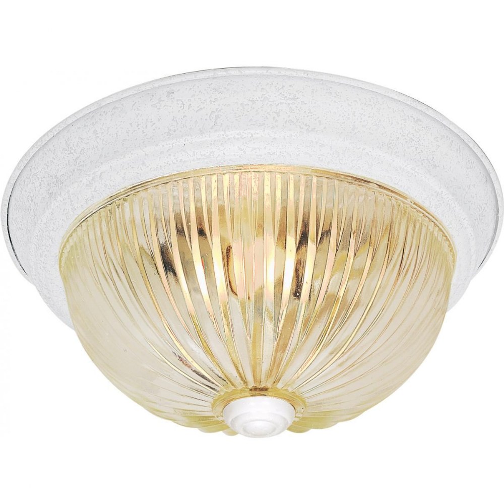 Nuvo Lighting-SF76/193-Three Light Flush Mount-15.25 Inches Wide by 6 Inches High   Textured White Finish with Clear Ribbed Glass