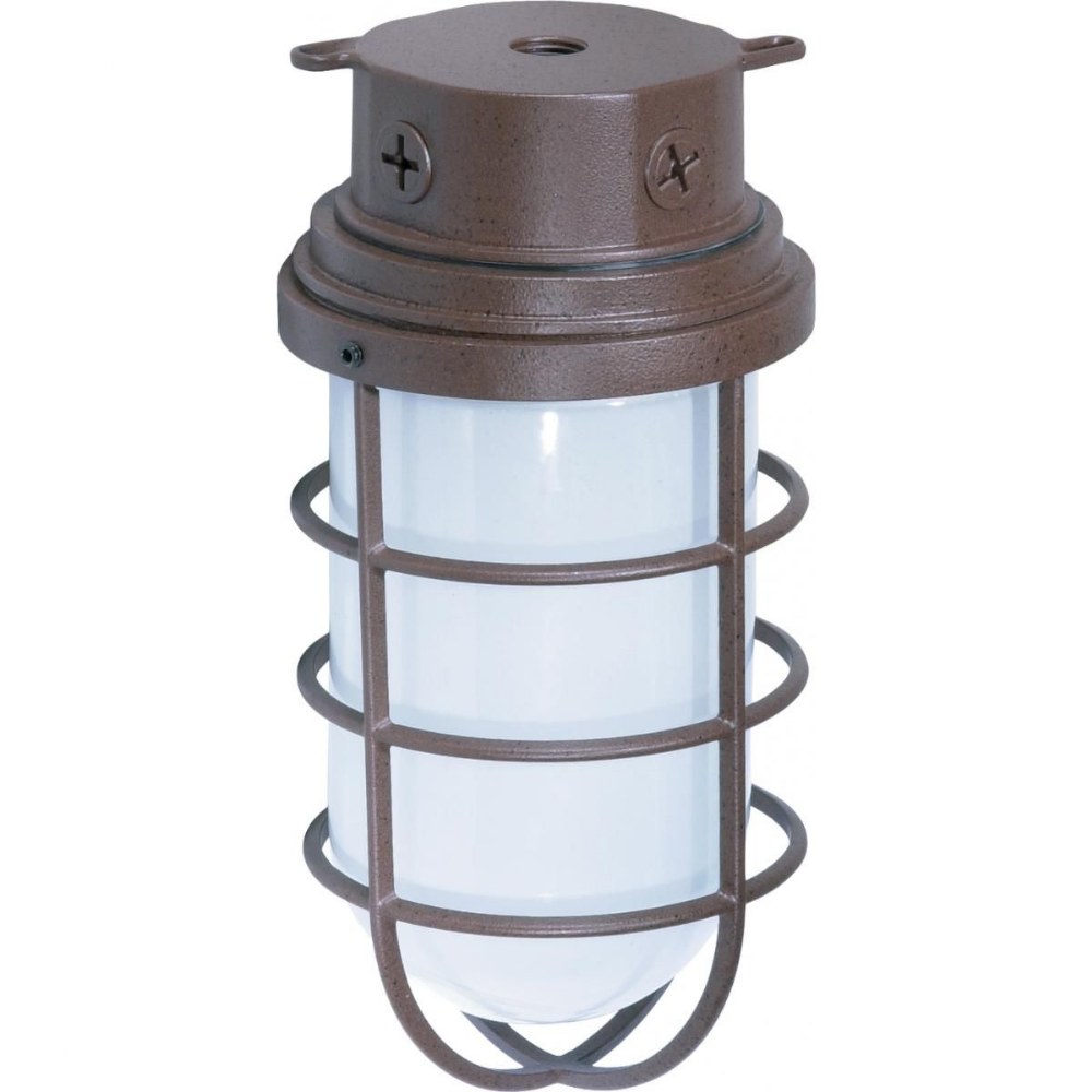 Nuvo Lighting-SF76/627-One Light Vapor Proof Large Outdoor Flush Mount-5.5 Inches Wide by 11 Inches High Old Bronze  Old Bronze Finish with Frosted Glass