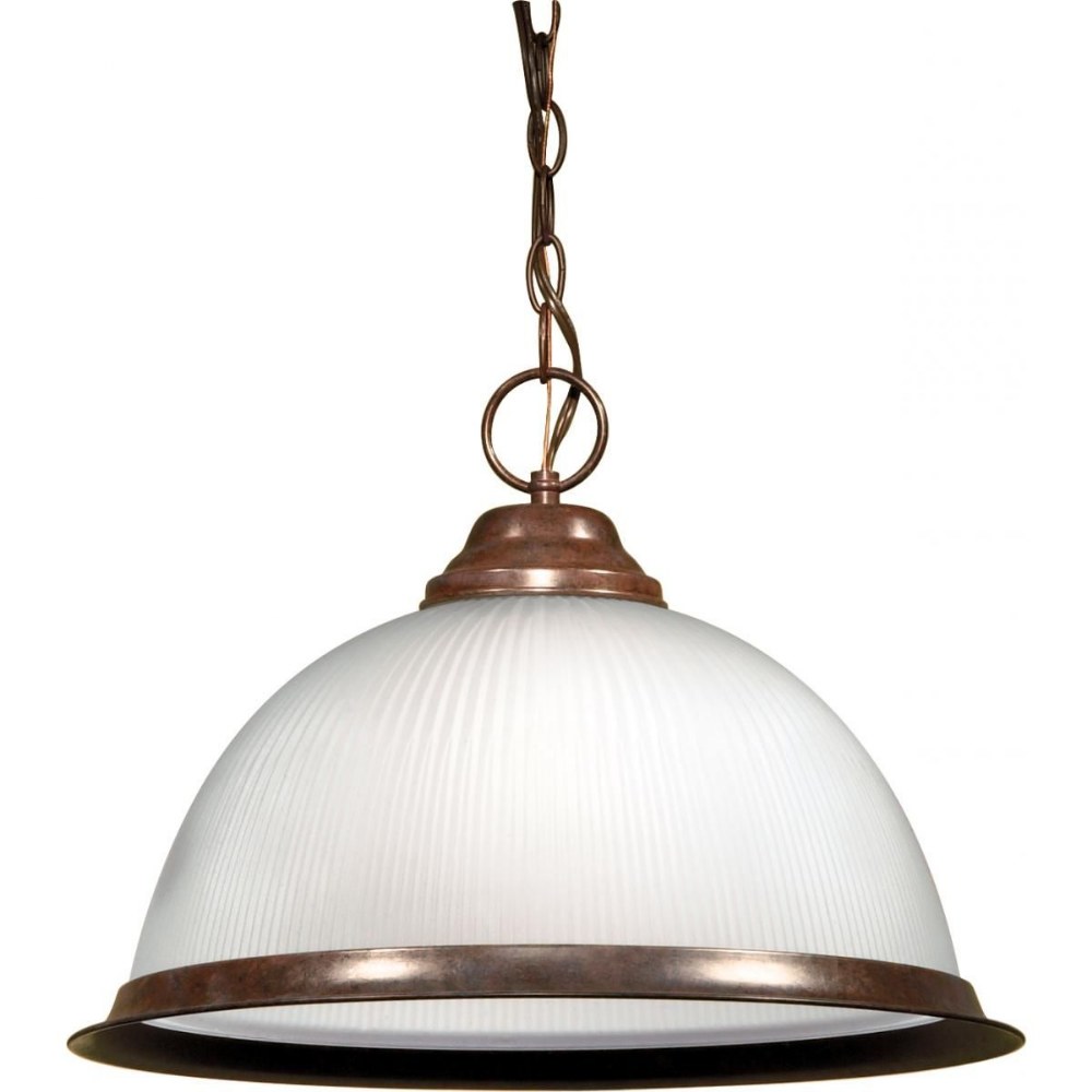 Nuvo Lighting-SF76/690-One Light Pendant-15 Inches Wide by 10.5 Inches High   Old Bronze Finish with Frosted Ribbed Glass