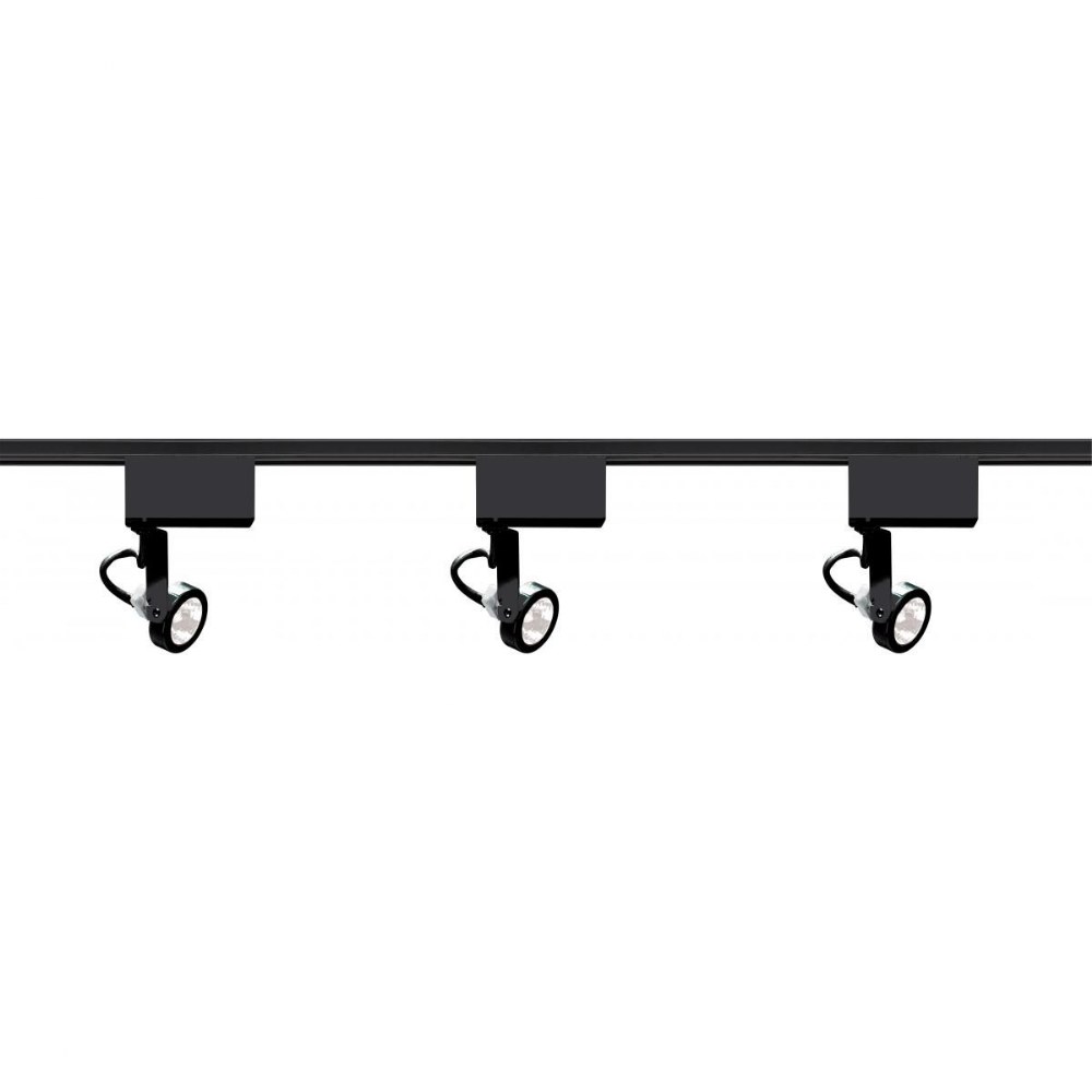 Nuvo Lighting-TK315-Three Light Low Voltage Gimbal Ring Track Kit-1.5 Inches Wide by 18 Inches High   Black Finish