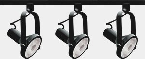 Nuvo Lighting-TK317-Three Light Gimbal Ring Track Kit-1.5 Inches Wide by 36 Inches High   Black Finish