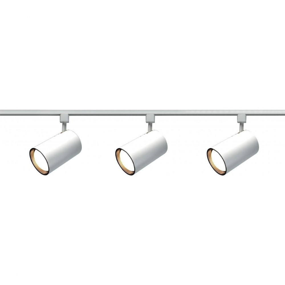 Nuvo Lighting-TK318-Three Light Straight Cylinder Track Kit-1.5 Inches Wide by 48 Inches High   White Finish