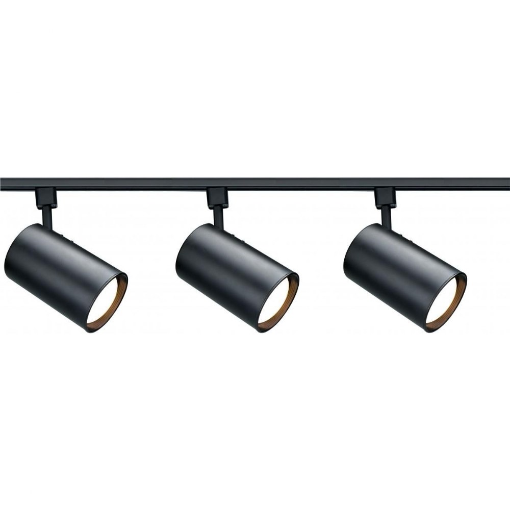 Nuvo Lighting-TK319-Three Light Straight Cylinder Track Kit-1.5 Inches Wide by 9.75 Inches High   Black Finish