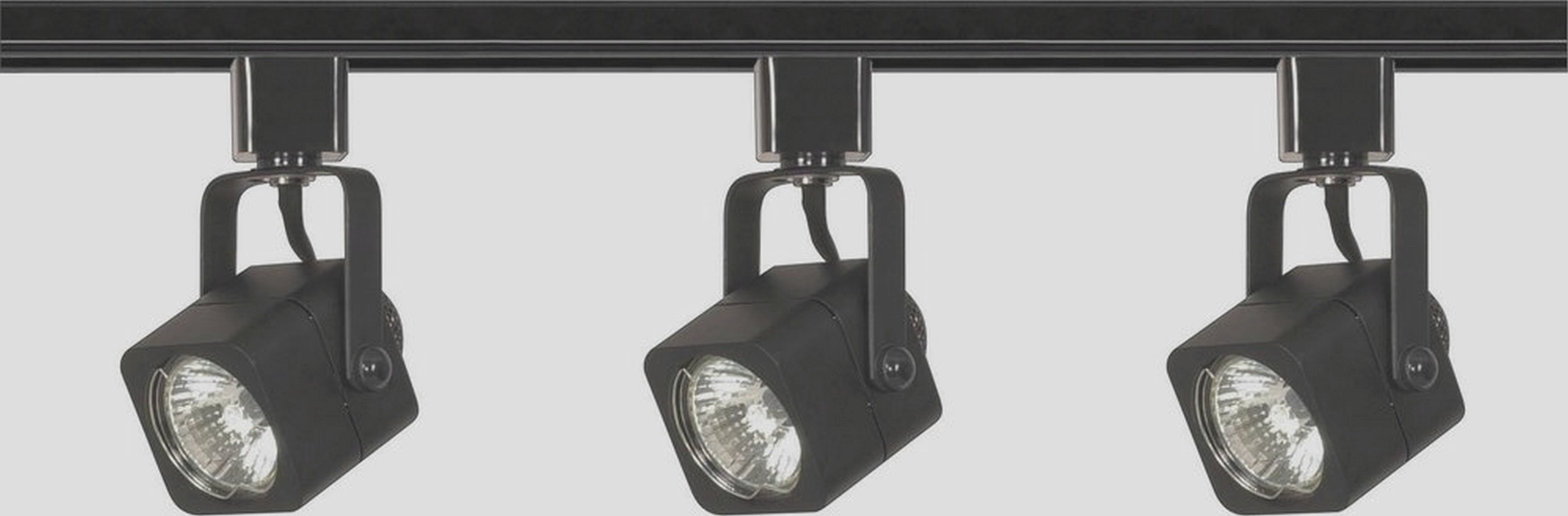 Nuvo Lighting-TK346-Three Light Line Voltage Square Track Kit-3.5 Inches Wide by 1.5 Inches High   Black Finish