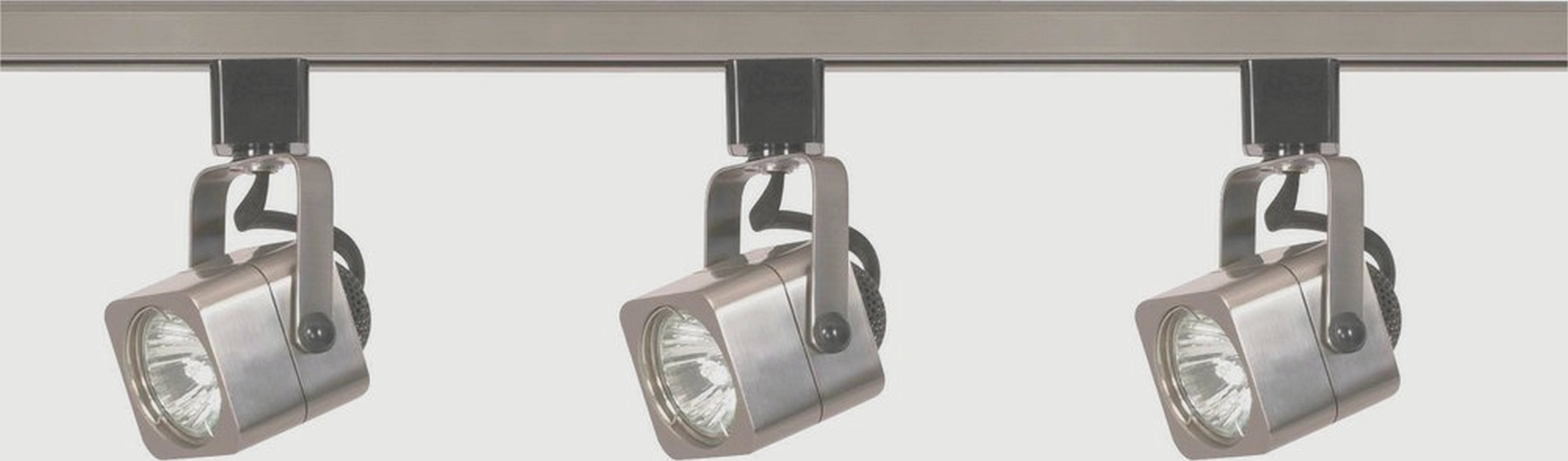 Nuvo Lighting-TK347-Three Light Line Voltage Square Track Kit-3.5 Inches Wide by 1.5 Inches High   Brushed Nickel Finish