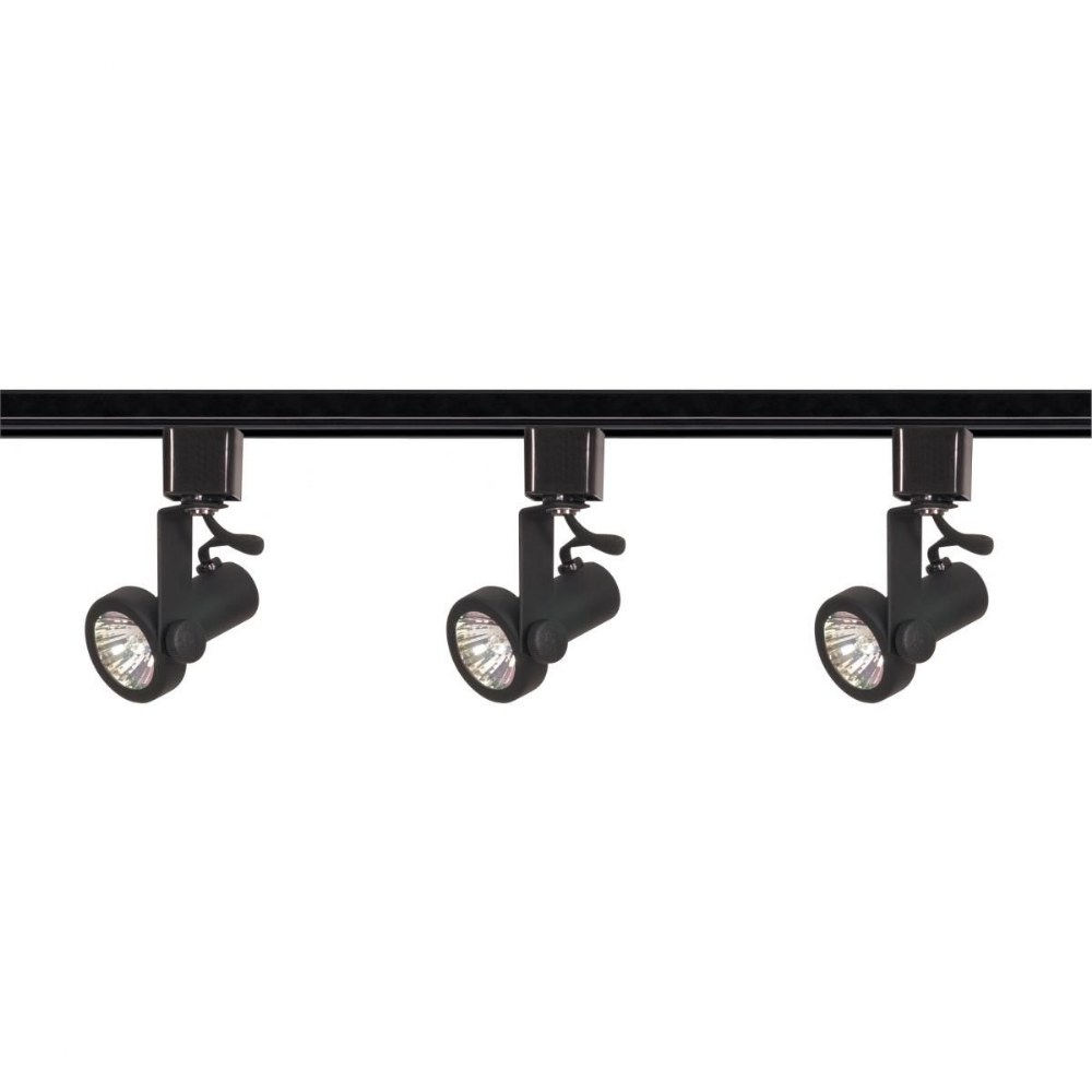 Nuvo Lighting-TK352-Three Light Line Voltage Gimbal Ring Track Kit-1.5 Inches Wide by 6 Inches High   Black Finish