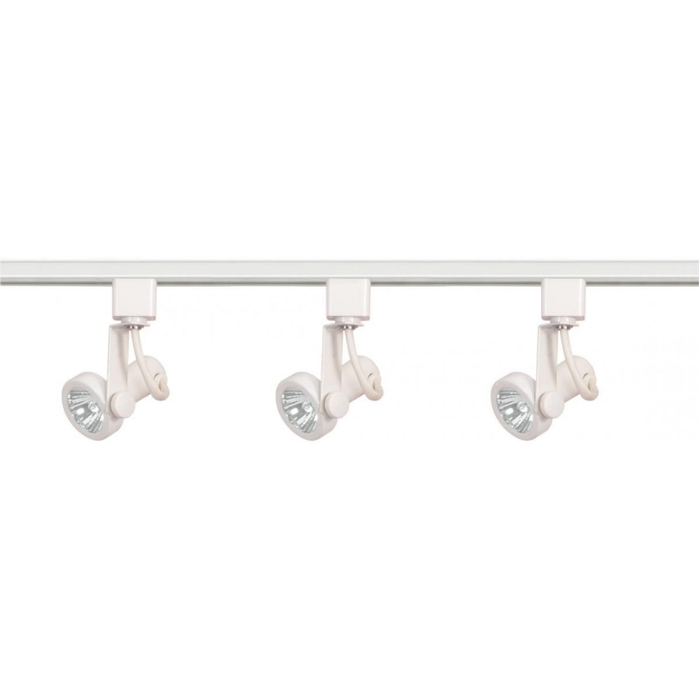 Nuvo Lighting-TK355-Three Light Line Voltage Round Back Track Kit-1.25 Inches Wide by 0.75 Inches High   White Finish