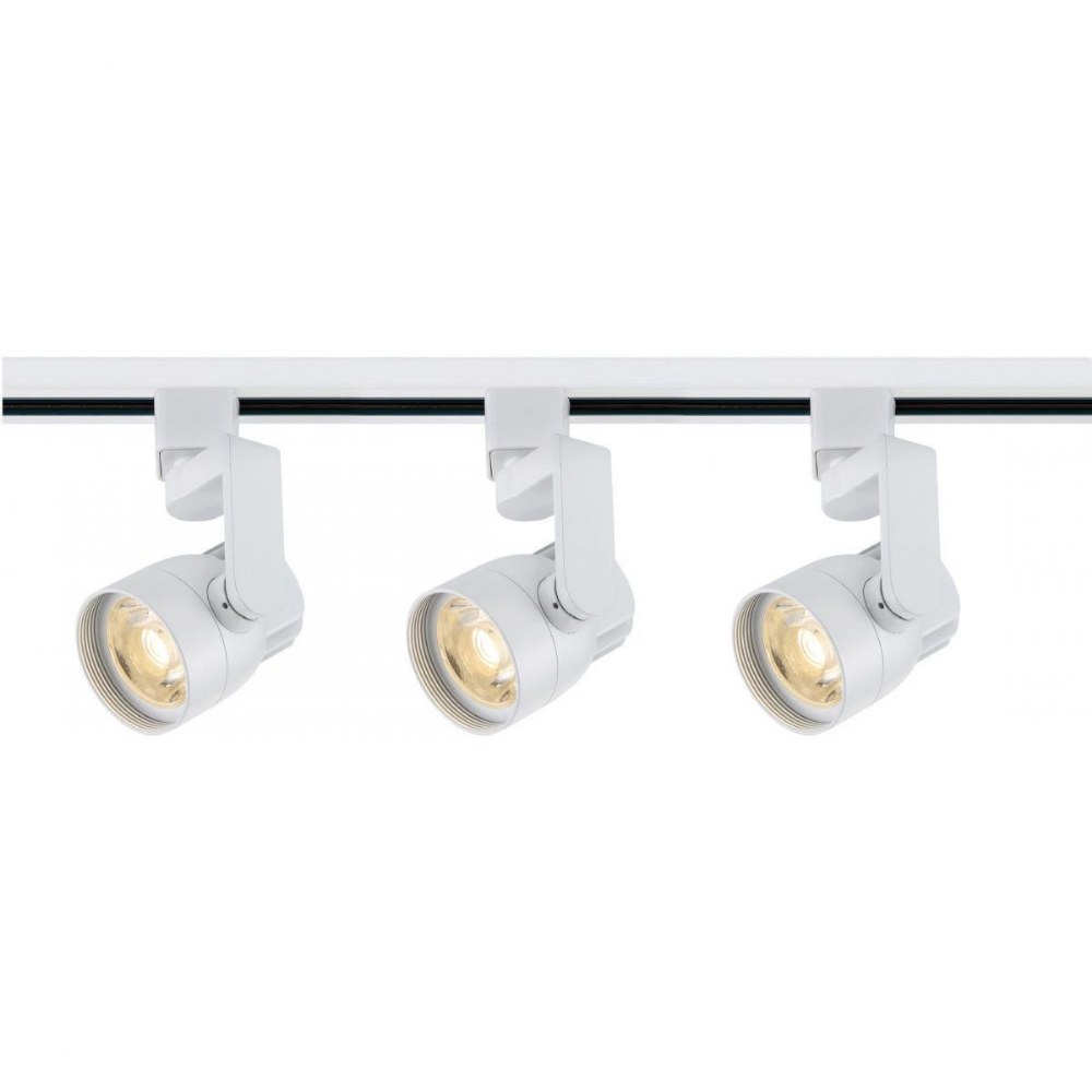 Nuvo Lighting-TK423-36W 3 LED Round Track Light with Angle Arm-2.5 Inches Wide by 3 Inches High White  Brushed Nickel Finish