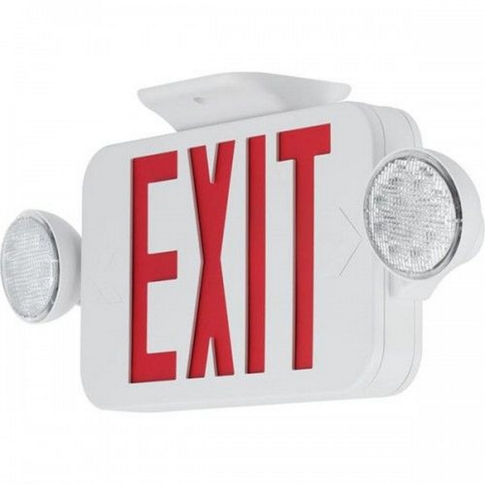 Progress Commercial Lighting-PECUE-UR-30-RC-18 Inch 4.06W LED Universal Exit/Emergency Sign Light with Remote Control   White/Red Finish