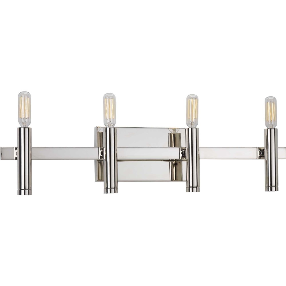 Progress Lighting-P2102-104-Draper - Four Light Bath Vanity in Luxe and Mid-Century Modern style - 24 Inches wide by 5.19 Inches high   Draper - Four Light Bath Vanity in Luxe and Mid-Century Modern s